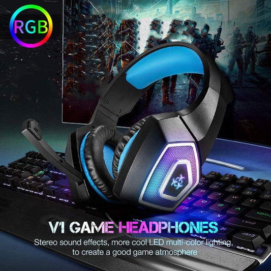 Auriculares Gaming RGB con Iluminación LED y Cable