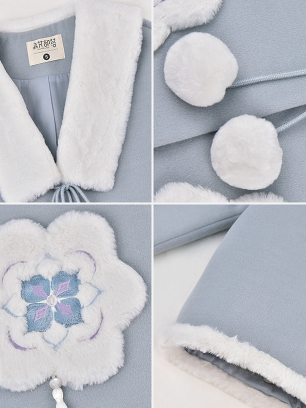 Abrigo de Lana Artesanal con Elementos Tribales Vintage