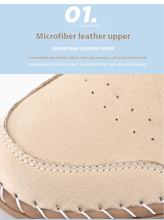 Pantuflas Cerradas de Encaje Artesanales para Mujer con Costura Retro - Image 9
