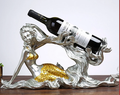 Soporte para Botellas de Vino Sirena de Resina Artesanal - Image 4