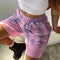 Shorts Tie-Dye Cintura Alta Elástica Holgada