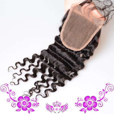 Peluca de Cabello Humano Tejido a Mano Onda Profunda con Cierre de Encaje Completo - Image 4