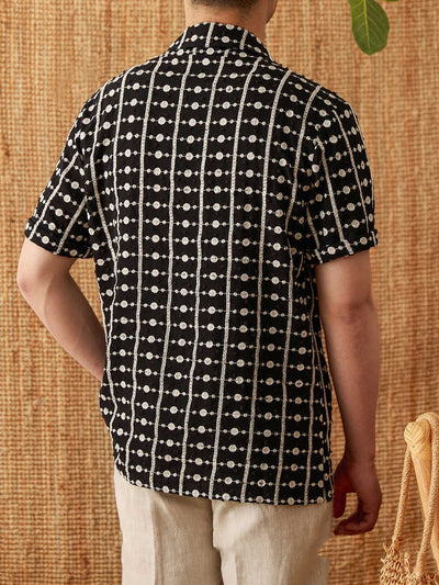 Camisa Cubana de Algodón Puro con Cuello Bordado - Manga Corta Estampada - Image 15