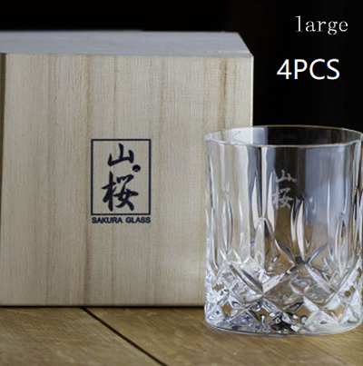 Vaso de Whiskey de Cristal Japonés Estilo Minimalista con Caja de Madera - Image 9