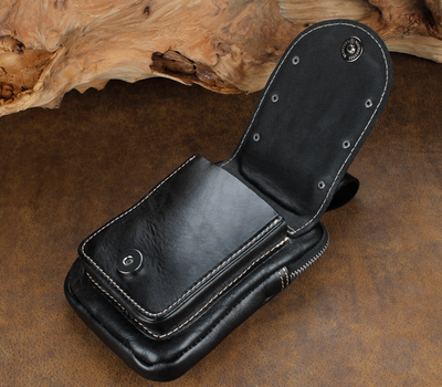 Bolsa de Cintura de Cuero para Hombre - Riñonera Deportiva Multifuncional - Image 10