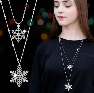 Collar Cadena de Suéter Copo de Nieve Cristal - Largo y Elegante - Image 26