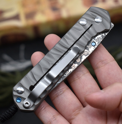 Cuchillo Plegable Táctico Damascus de Acero Inoxidable para Camping y Supervivencia - Image 4