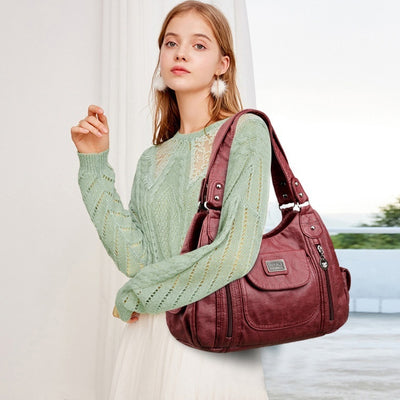 Bolso Tote de Moda para Mujer Estilo Retro Europeo Bolsa Mensajero Dumpling - Image 16