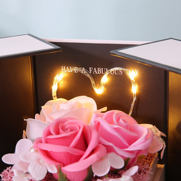 Lámpara Rosa en Caja de Regalo - Ideal para Navidad y San Valentín