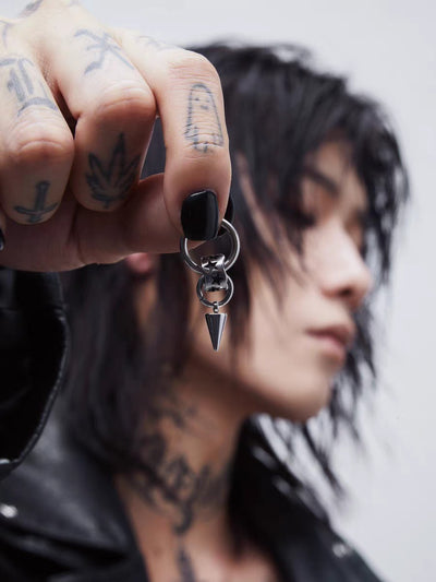 Aretes de Acero Inoxidable con Borlas para Hombre - Diseño Versátil y Moderno - Image 9
