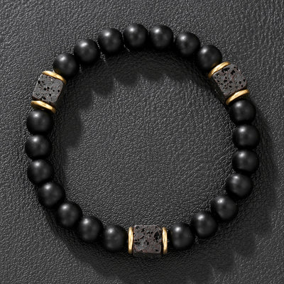Pulsera de Piedra Volcánica para Hombre - Diseño Vintage Europeo y Americano - Image 5