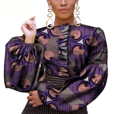 Blusa de Algodón con Mangas Abullonadas y Acabado Encerado - Image 14