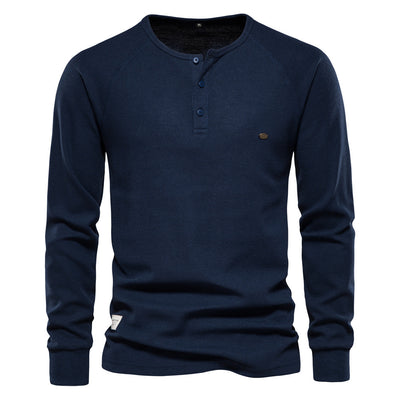 Henley Casual de Manga Larga para Hombre - Base Layer Versátil - Image 11