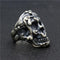 Beauty And Skull Ring Prata Esterlina 925 Banhada Feito à Mão Rock Hip Hop Punk Anel Dedo Indicador Preto Tamanho 7