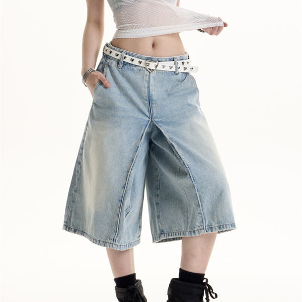 Jeans Cropped Lavados Estilo Hot Girl Retro Americano