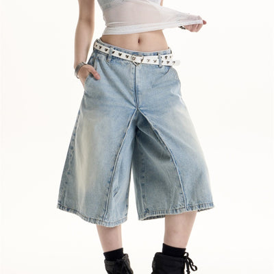 Jeans Cropped Lavados Estilo Hot Girl Retro Americano