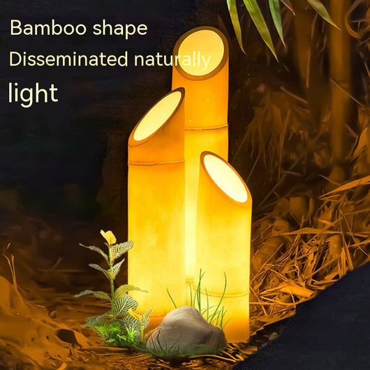 Lámpara Solar de Bambú Decorativa para Jardín - Resistente al Agua - Image 7
