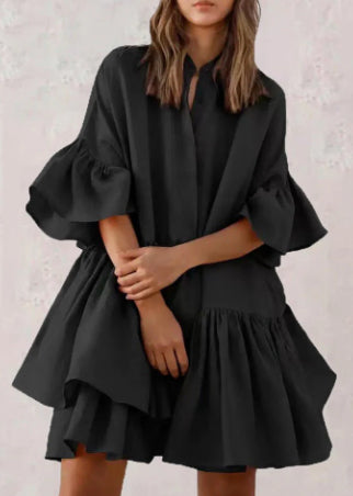 Vestido Elegante de Gasa Suelta en Colores Sólidos - Image 6