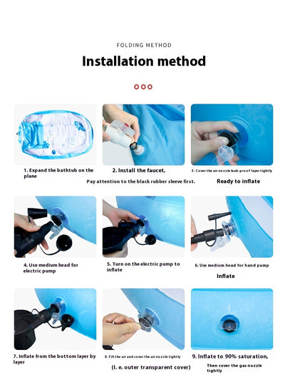 Bañera Plegable Inflable para Departamentos Pequeños - Tina Portátil PVC Resistente - Image 15