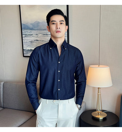 Camisa Denim de Manga Larga para Hombre - Image 13