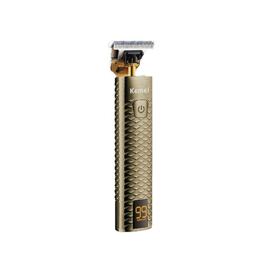 Rose gold hair clipper with diamond mesh engraving, gold blade, and digital display showing '99 POWER LEFT'. - Image 8