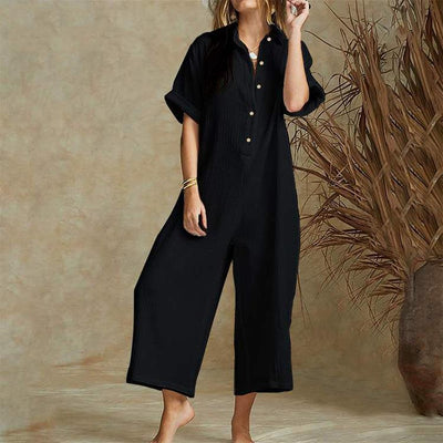 Jumpsuit Corto Elegante de Manga Corta para Mujer - Image 4