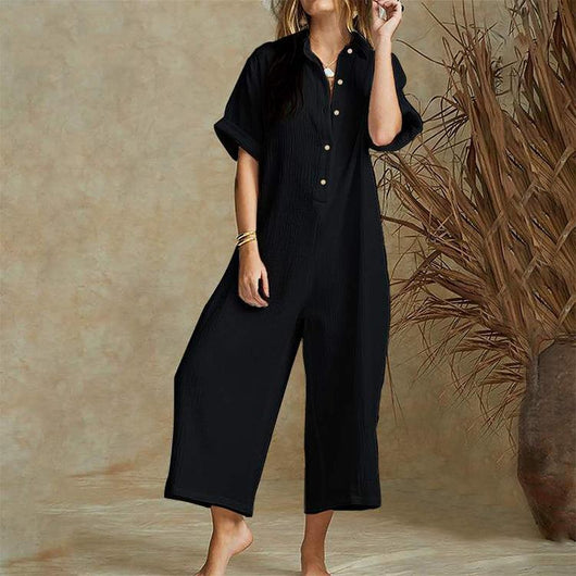 Jumpsuit Corto Elegante de Manga Corta para Mujer - Image 4