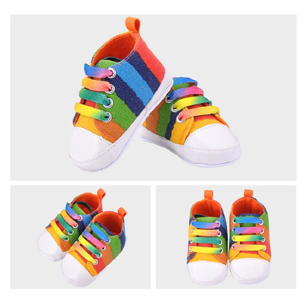 Zapatillas Coloridas de Lona para Bebé - Suela Suave y Flexible 0-12 Meses