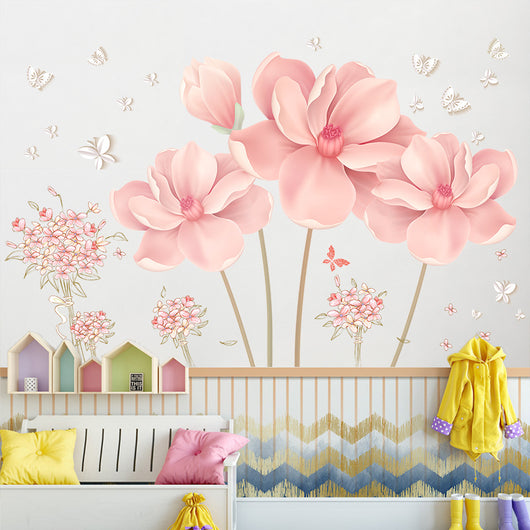 Adhesivos Florales para Dormitorio - Decoración de Pared Autoadhesiva
