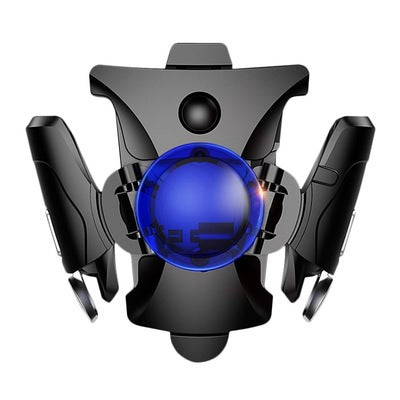 Black mobile gamepad controller with a central blue sphere and side trigger buttons for smartphone gaming. - Image 5