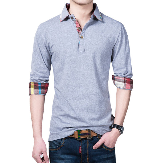 Camiseta de Algodón Manga Larga para Hombre - Primavera y Otoño - Image 9