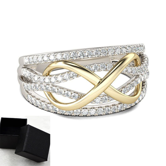Anillo de Compromiso Bicolor con Moño y Circonia - Joyería para Mujer - Image 6