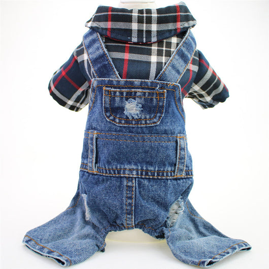 Mono de Cuadros Denim para Perros Grandes de Cuatro Patas - Image 7