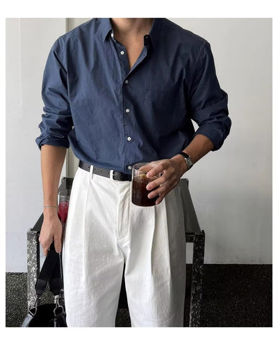 Camisa Suelta de Manga Larga para Hombre - Primavera y Otoño - Image 12