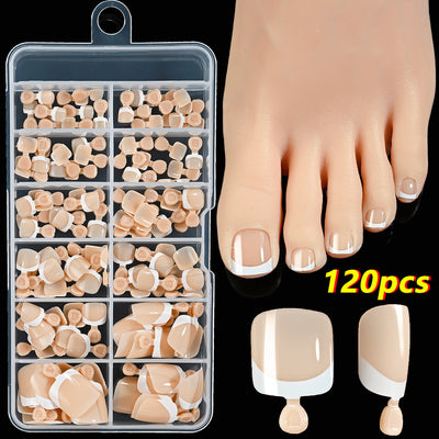 Uñas Postizas Cuadradas Cortas - 120 Piezas Francesas Blanco Premium - Image 7
