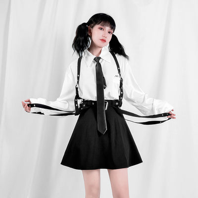 Falda Punk Metal con Correas Dobles y 3 Formas de Uso