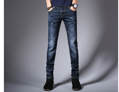 Pantalones Jeans Slim Fit Hombre Estilo Coreano Elásticos Negro - Image 3