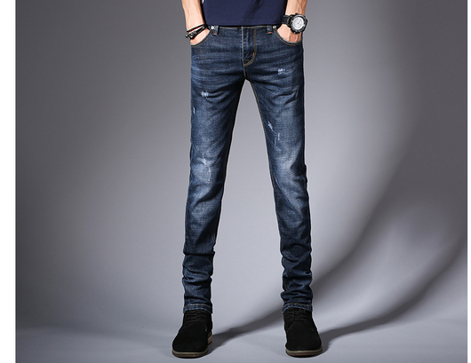 Pantalones Jeans Slim Fit Hombre Estilo Coreano Elásticos Negro - Image 3