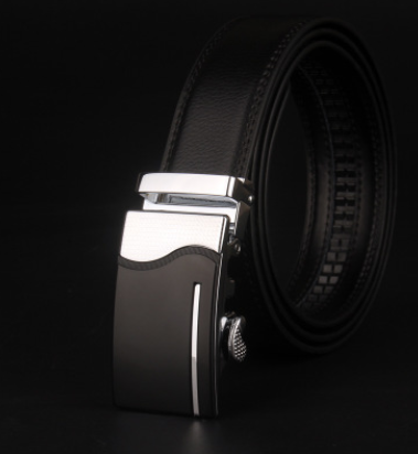 Cinturón de Cuero para Hombre con Hebilla de 8 Caracteres - Estilo Casual Moderno - Image 4