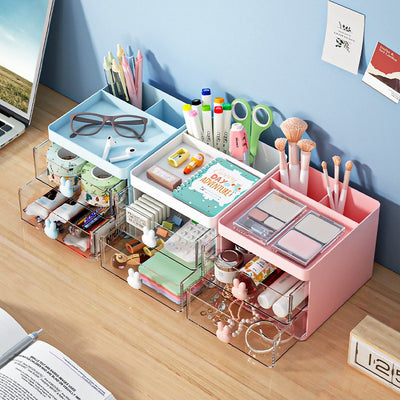 Organizador de Escritorio con Compartimentos y Diseño Transparente - Image 2