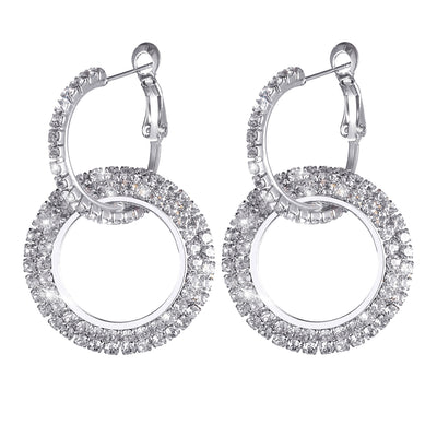 Aretes de Cristal con Inserto de Diamante Brillante - Image 3