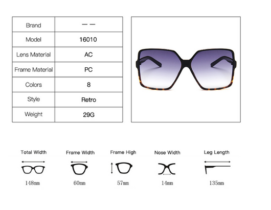 White large frame retro sunglasses with dark gray lenses, shown against a clean white background. - Image 9
