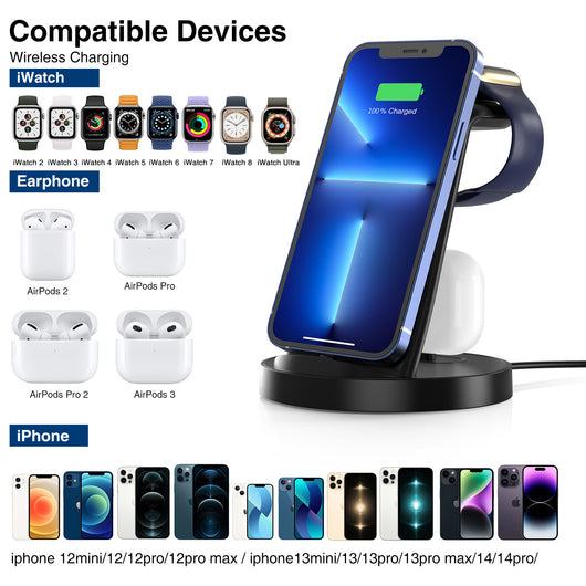 Cargador Inalámbrico Magnético 3 en 1 con Soporte para Celular - Image 4