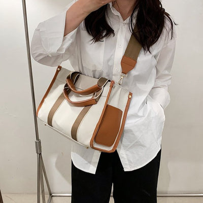 Bolsa de Lona Minimalista para Mujer - Estilo Simple y Versátil - Image 3
