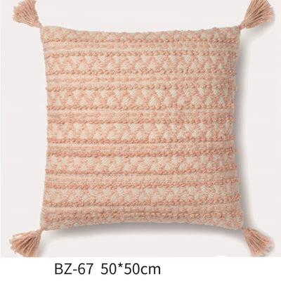 Almohada de Lana Artesanal Estilo Nórdico Moderno con Funda de Cuero Sintético - Image 13