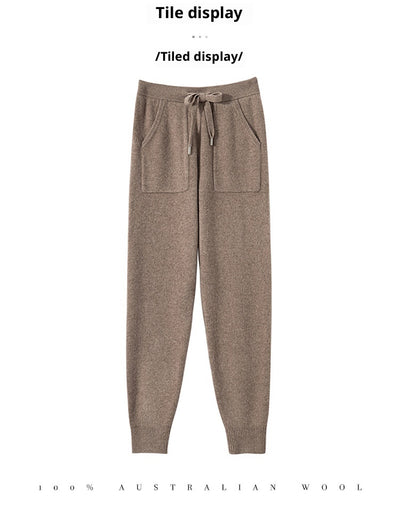 Pantalones de Punto Otoño-Invierno para Mujer, Cintura Alta Drapeado Elegante Efecto Adelgazante - Image 18