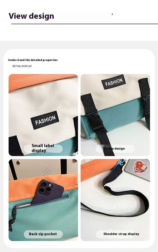 Bolsa de Hombro Casual Mujer Capacidad Grande Diseño Neutro Japonés - Image 34