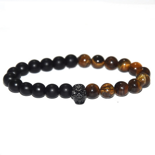 Pulsera de Calavera con Piedras Naturales para Hombre - Image 15