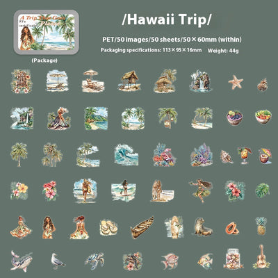 Set of 50 PET stickers featuring watercolor illustrations of a Greece tour, including buildings, landscapes, and food. - Image 10