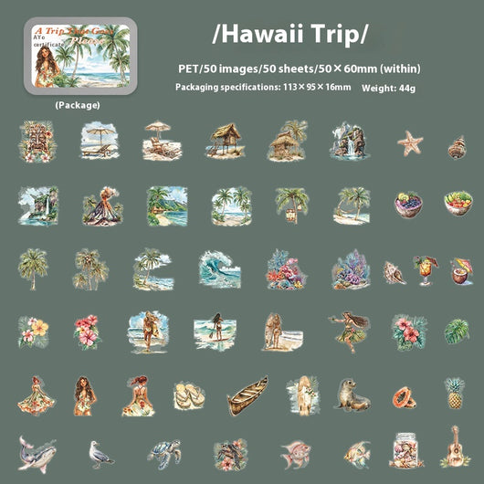 Set of 50 PET stickers featuring watercolor illustrations of a Greece tour, including buildings, landscapes, and food. - Image 10